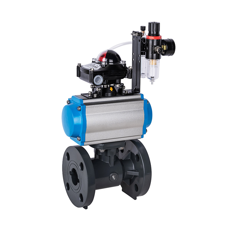 PVC-U Q641F-10U Pneumatischer Flanschkugelhahn DN20-300 20A-300A JIS-Standard